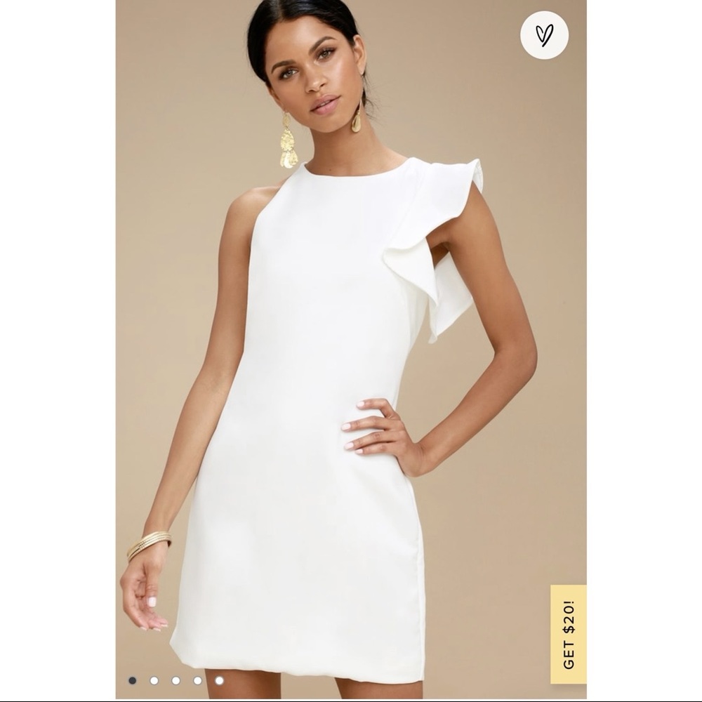 Lulus Dinah White One-Shoulder Dress